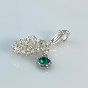 Pine Cone and Birthstone Dangle Charm
